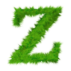 High resolution grass font isolated on white background