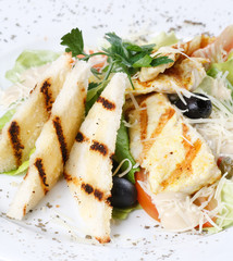 Salad with croutons.