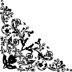 floral black trigonal pattern