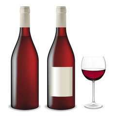 Bottle of red wine vector illustration