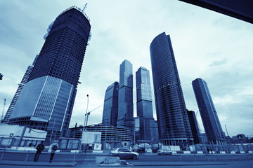 Naklejka premium Financial district