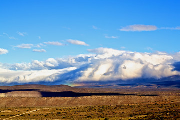 Mountain under clouds