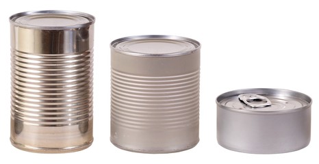 Three tin cans. Includes working paths.