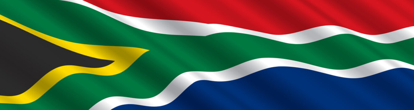 South African Flag in the Wind