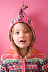 Girl In Pink Hooded Jacket