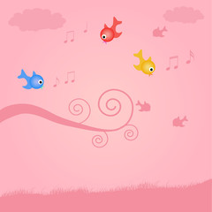 Pink Bird Background