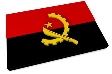 3D Angola Flag Button