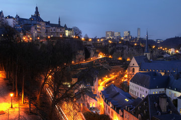 Luxembourg skyline at night