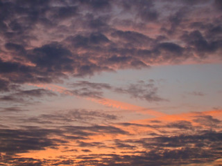 Altocumulus au coucher de soleil