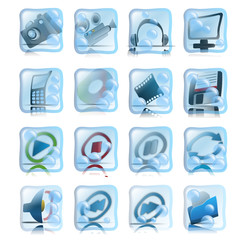 Blue flabby web icon set 02