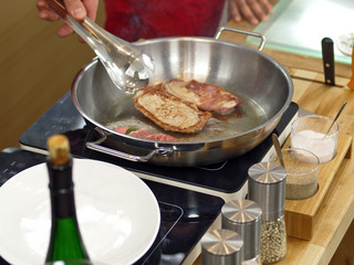 cooking saltimbocca