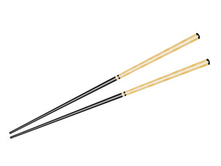 Black chopsticks with gold ornament