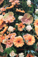 pink orange flower arrangement
