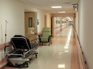 Hospital Hallway and lavatory entrance