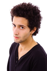 Obraz premium Portrait of serious young men on a white background