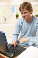 Fototapeta premium Guy browsing internet