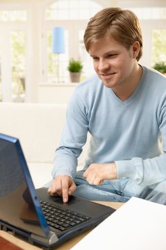 Guy browsing internet
