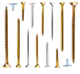A lot of screws horisontally aligned above another