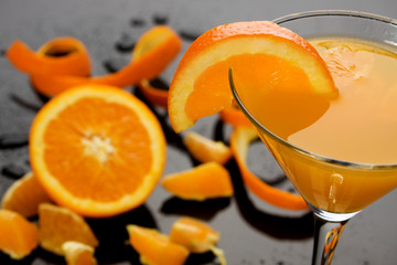 Orange juice in cocktail glass
