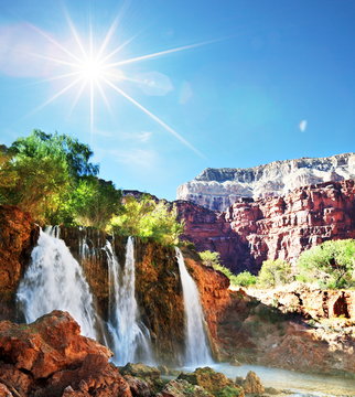 Fototapeta Tropical waterfall
