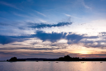 Naklejka premium Sunset over Elizabeth Castle