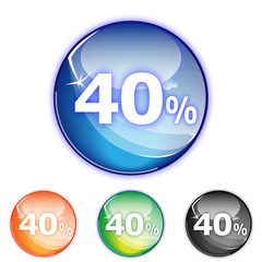 Picto 40% - Icon soldes - collection color