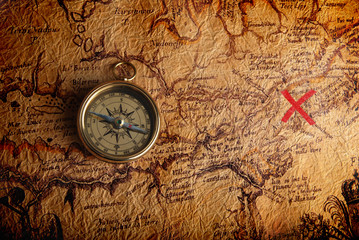 Compass and a map - 22400601