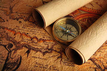 Compass and a map