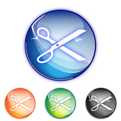 Picto ciseaux - Icon scissors - collection color