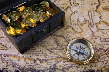 Compass and a map
