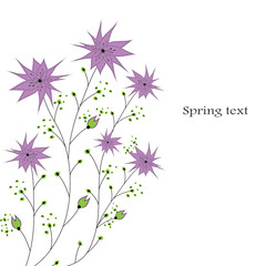 Abstract background with red flowers. vector illustration