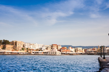 Fototapeta na wymiar Venetian harbour in Chania