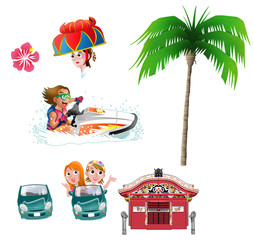 Fototapeta premium 沖縄のイメージイラスト