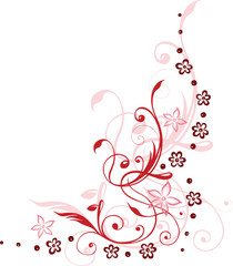 Blumen, Bl&uuml;ten, Ranke, flowers, floral, filigran, rot, pink