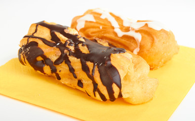 Two pastries filled with custard