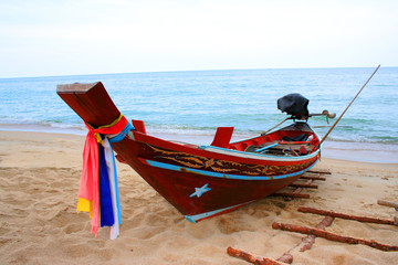 Boat on beach of Thailand