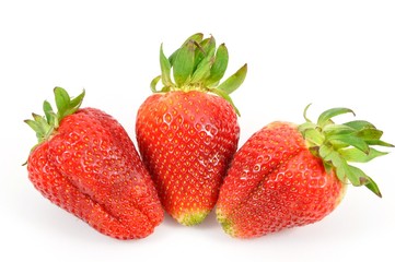 Isolated fresh strawberries