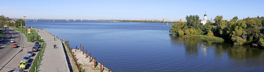 The panoramic view of Dnipropetrovsk city, Ukraine