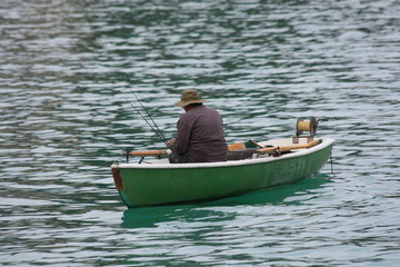 Fototapeta na wymiar Fischer auf dem See - Rybak na jeziorze