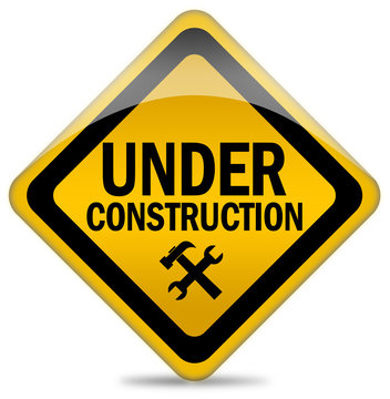 Under construction warning sign