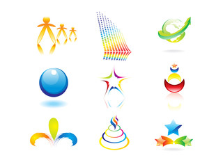 abstract colorful design elements icons