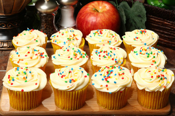 Tray of Cupcakes in Kitchen
