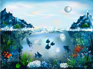 Meubelstickers Onderwaterwereld © Inna Petyakina