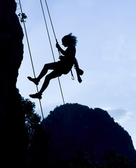 Climbing woman silhouette - 22419468