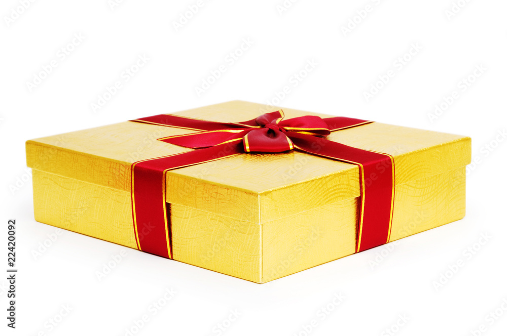 Wall mural gift box isolated on the white background