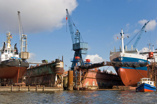 Bootswerft, Trockendock, Hamburg, Hafen