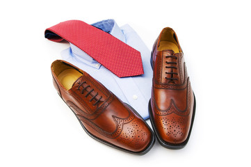 Male accessories isolated on the white background