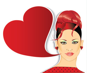 Retro woman with speech bubble