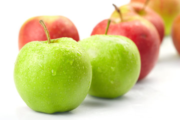 apples on the white background