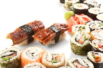 Different types of sushi.